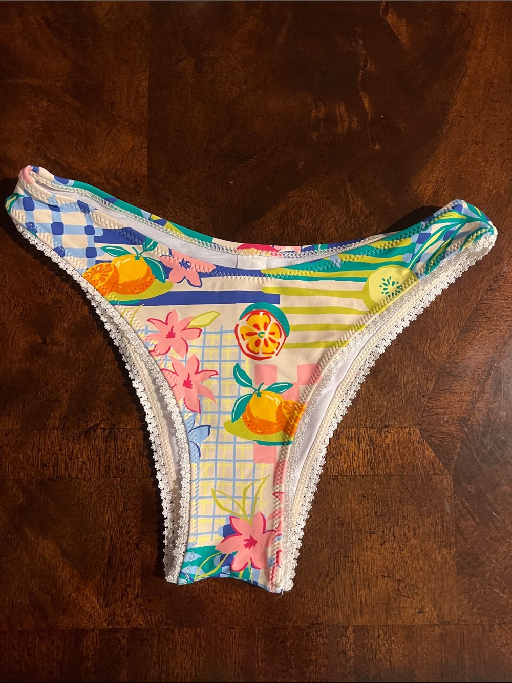 Colorful Citrus Floral Bikini Bottom
